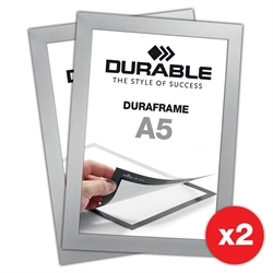 Selbstklebende A5 Magnetrahmen - Duraframe® Silber - 2er-Pack