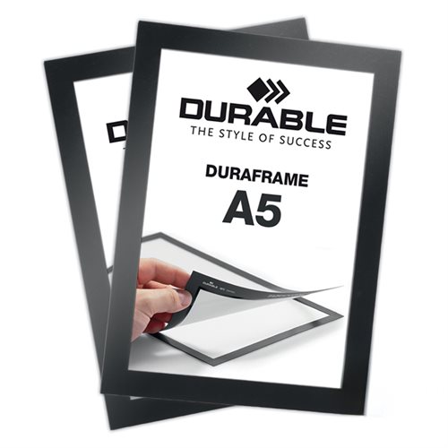 Selbstklebende A5 Magnetrahmen - Duraframe® Schwarz - 2er-Pack