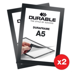 Selbstklebende A5 Magnetrahmen - Duraframe® Schwarz - 2er-Pack