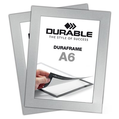 Selbstklebende A6 Magnetrahmen - Duraframe® Silber - 2er-Pack