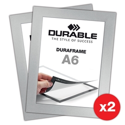 Selbstklebende A6 Magnetrahmen - Duraframe® Silber - 2er-Pack