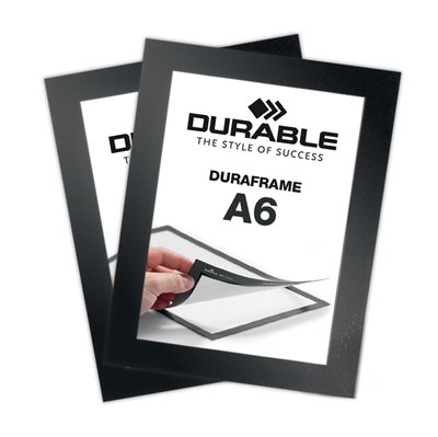 Selbstklebende A6 Magnetrahmen - Duraframe® Schwarz - 2er-Pack