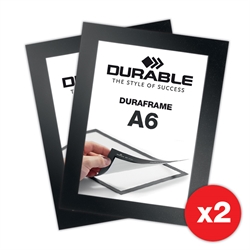 Selbstklebende A6 Magnetrahmen - Duraframe® Schwarz - 2er-Pack