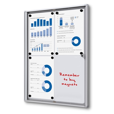 Economy Whiteboard Schaukasten für den Innenbereich  - 4xA4