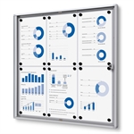 Economy Whiteboard Schaukasten für den Innenbereich  - 6xA4