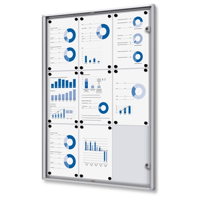 Economy Whiteboard Schaukasten für den Innenbereich - 9xA4