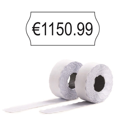 Etikette für Preisauszeichner - 12x26 mm - Ablösbar - Weiß