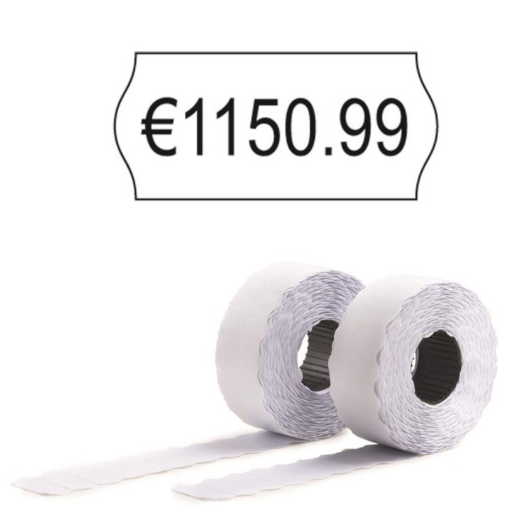 Etikette für Preisauszeichner - 12x26 mm - Permanent - Weiß