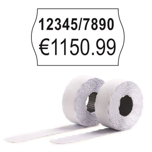 Etikette für Preisauszeichner - 12x26 mm - Ablösbar - Weiß