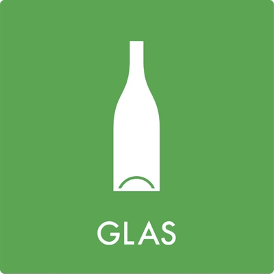 Glas - Mülltrennungsaufkleber - 12x12 cm