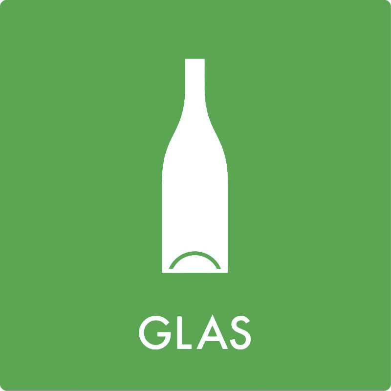 Glas - Mülltrennungsaufkleber - 12x12 cm