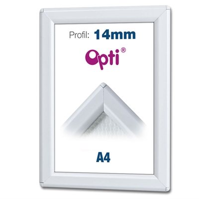 Weiß Opti Color A4 Klapprahmen mit 14mm Profil
