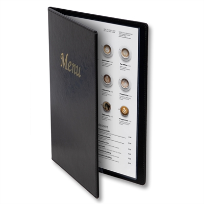 SKILTEX Schwarz Speisekartenmappe A4
