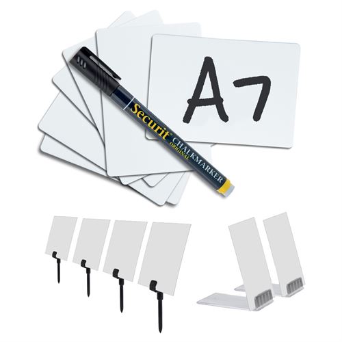 Mini A7 Kreidetafel Tags - Weiß - 20er Set