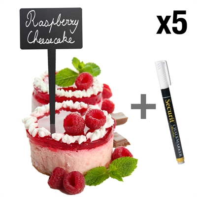 Mini Rechteck Kreidetafel mit Spieß - Paket mit 5 Stück