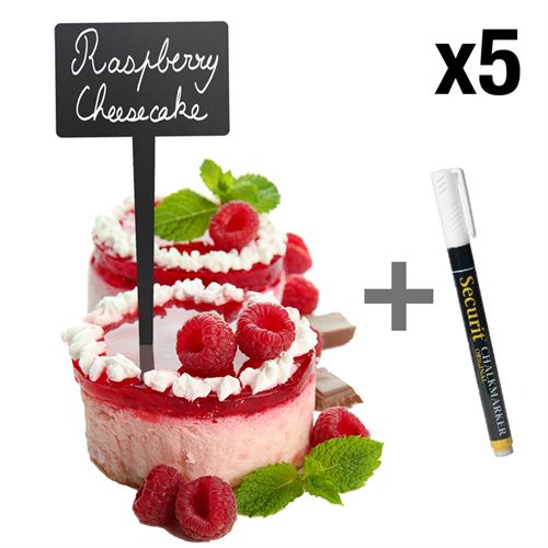 Mini Rechteck Kreidetafel mit Spieß - Paket mit 5 Stück