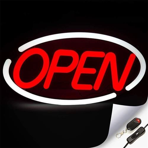 Deluxe "OPEN" LED blinkendes Neonschild - Rot/Weiß