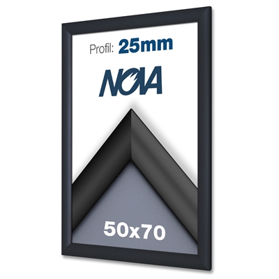 Nova Schwarz Klapprahmen mit 25mm-Profil - 50x70cm