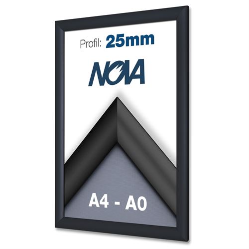 Nova Schwarze Klapprahmen mit 25mm-Profil