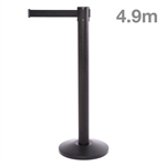 QueuePro Schwarz Absperrständer - 490 cm - Schwarz Gurtband