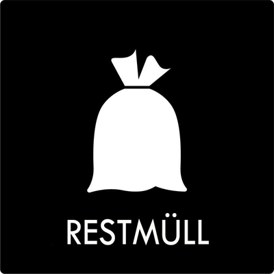 Restmüll - Mülltrennungsaufkleber - 12x12 cm