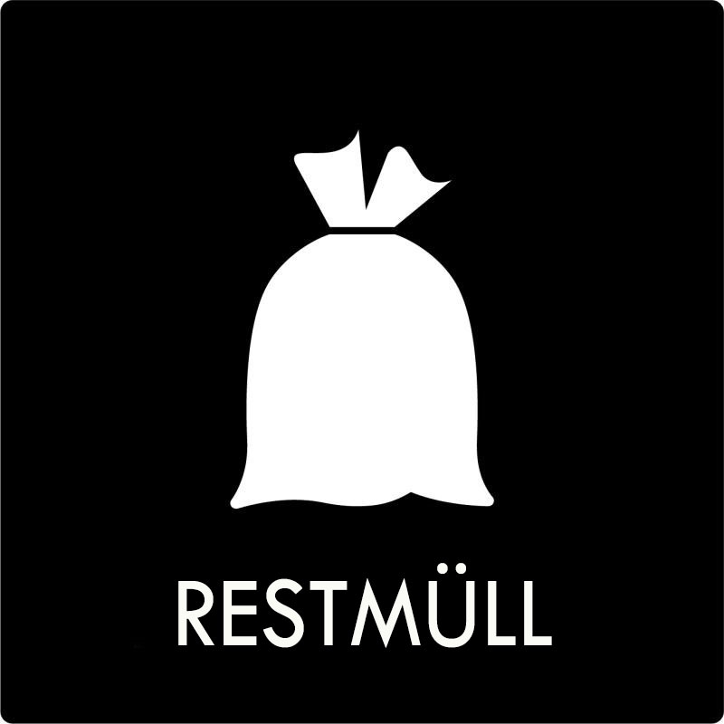 Restmüll - Mülltrennungsaufkleber - 12x12 cm