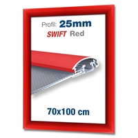 Rot Swift Klapprahmen mit 25 mm-Profil - DIN B1 - 70x100 cm