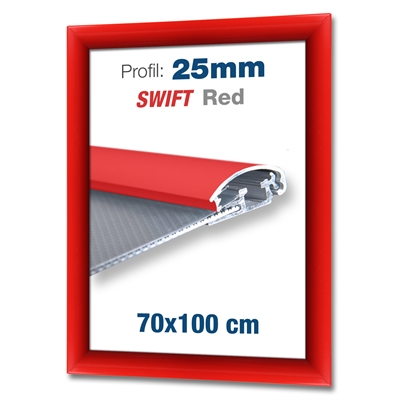 Rot Swift Klapprahmen mit 25 mm-Profil - DIN B1 - 70x100 cm