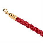 Rote geflochtene Absperrkordel mit goldenem Klickverschluss - 200 cm