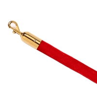 Rote Samt Absperrkordel mit goldenem Klickverschluss - 180 cm