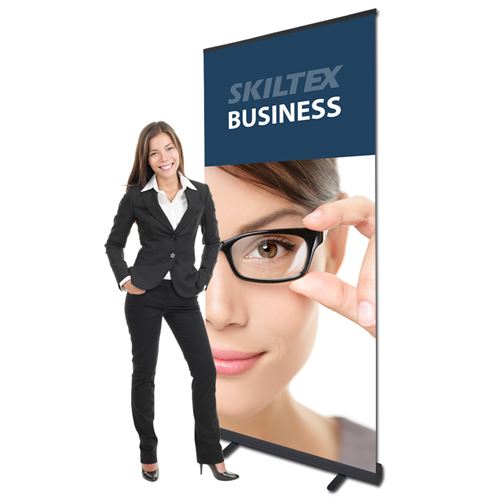 BUSINESS Roll Up Banner schwarz inkl. Druck - 85 x 200 cm