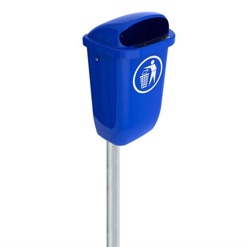 BinPro Abfallbehälter mit Pfosten – 50L - Blau