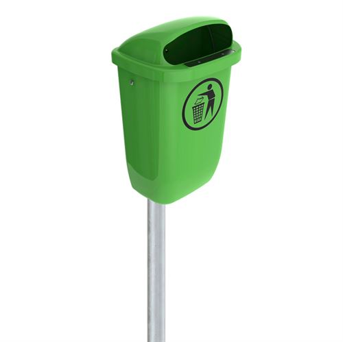 BinPro Abfallbehälter mit Pfosten – 50L - Grün