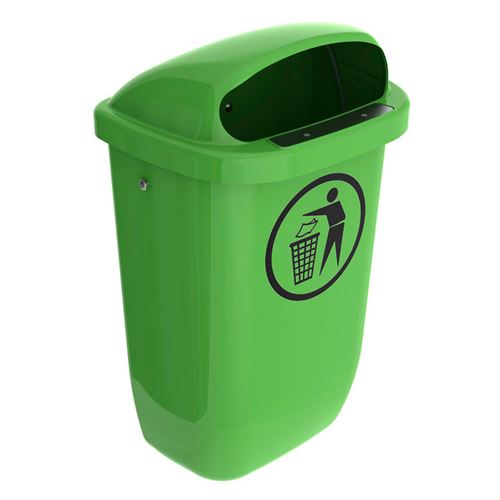 BinPro Abfallbehälter für Wand/Pfosten – 50L - Grün
