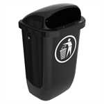 BinPro Abfallbehälter für Wand/Pfosten – 50L - Anthrazit