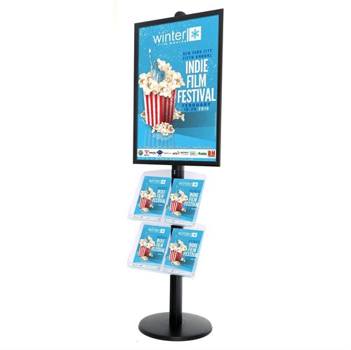 Schwarzer ProStand 110 – Plakat-Display mit Prospekthalter