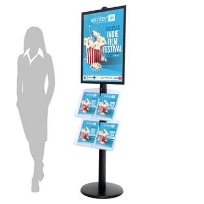 Schwarzer ProStand 110 – Plakat-Display mit Prospekthalter - 50x70cm