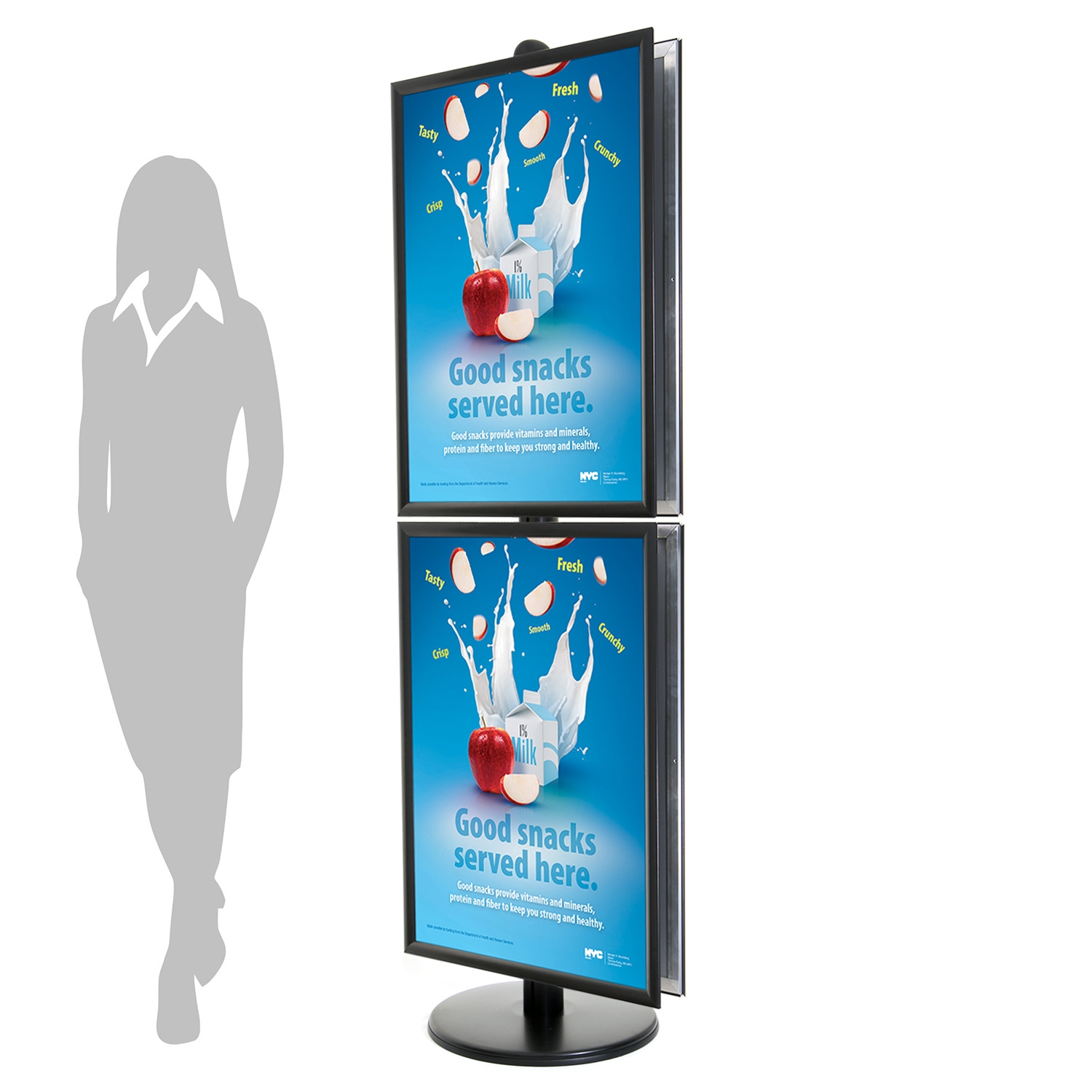 Schwarzer Prostand 104 – Doppelseitiger Plakatständer – A1