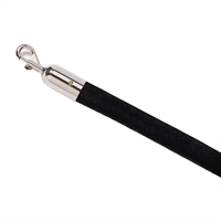 Schwarze Samt Absperrkordel mit silber Klickverschluss - 180 cm
