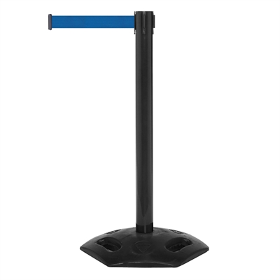 WeatherMaster Schwarz Absperrständer - Blau Gurtband