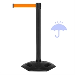 WeatherMaster Schwarz Absperrständer - Orange Gurtband