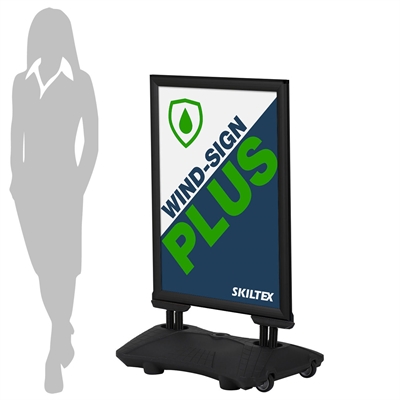 Schwarz Wind-Sign PLUS IP56 Kundenstopper - 70x100 cm