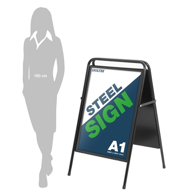 SteelSign Schwarz Plakatständer - A1