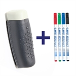 Tafelwischer / Stifthalter - Inkl.  4 Whiteboard Marker