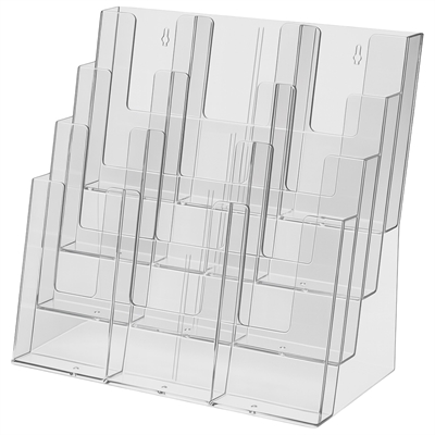Taymar® Acryl Tischprospekthalter für 12 x DIN LANG