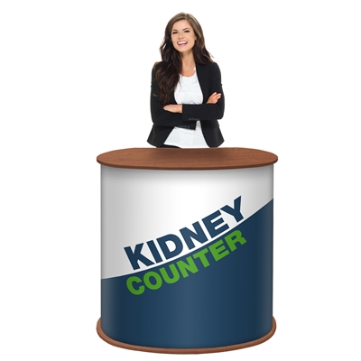 Holz Kidney Messetheke - Inkl. Druck