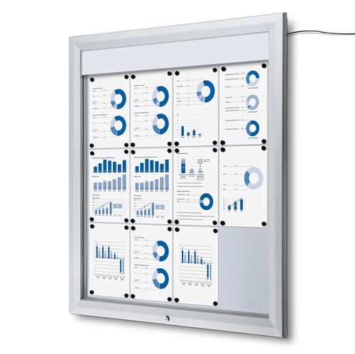 Premium LED Outdoor Whiteboard Schaukasten mit Beleuchtung