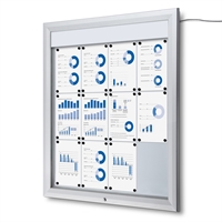 Premium LED Outdoor Whiteboard Schaukasten - 12xA4