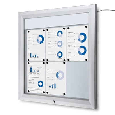 Premium LED Outdoor Whiteboard Schaukasten - 6xA4