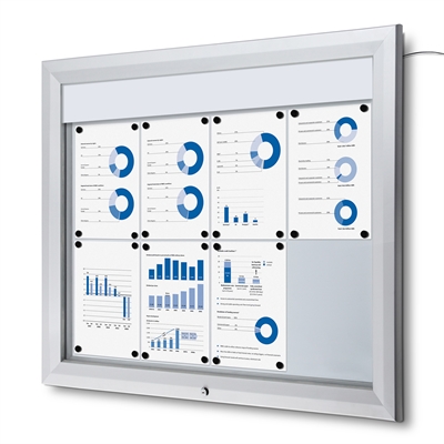 Premium LED Outdoor Whiteboard Schaukasten - 8xA4